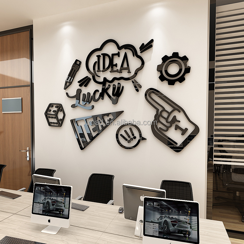 New creative trend three-dimensional wall sticker self-adhesive company office personalized art wall decoration