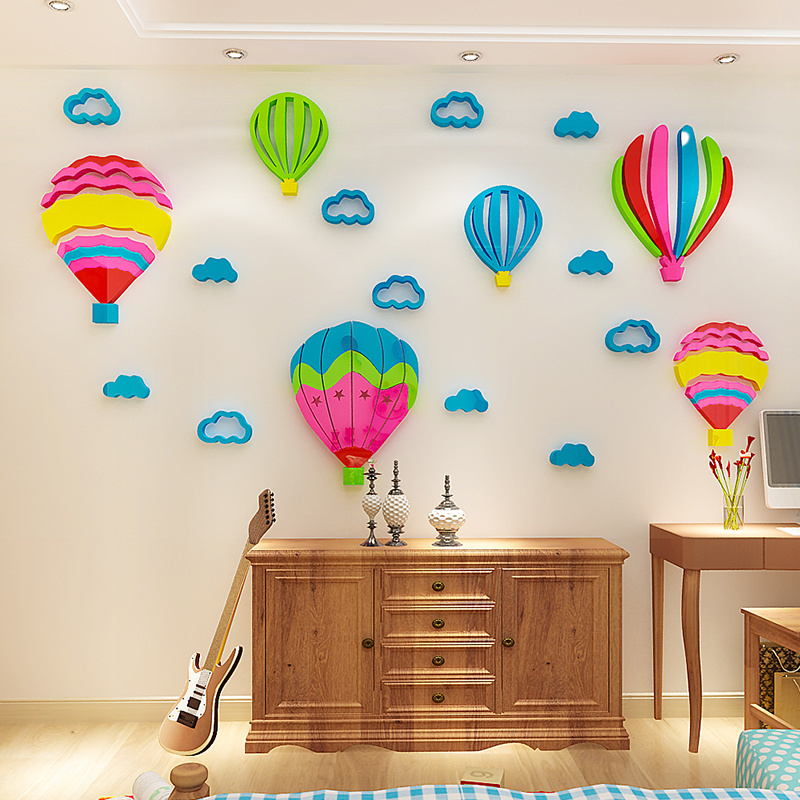 Hot Air Balloon wall decals for kids home decorative living room children room 3D wall stickers