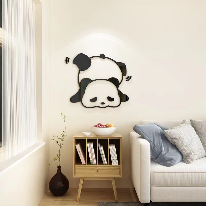 Lovely Panda Combination Wall Sticker 3D Acrylic Wall Sticker Kindergarten Children's Bedroom Home Decoration Wall Decal