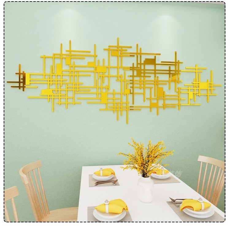 Simple mirror sticker living room bedroom dining room wall environment decoration 3D wall sticker