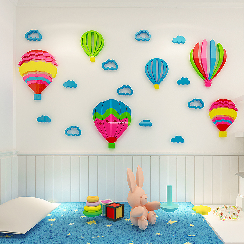 Hot Air Balloon wall decals for kids home decorative living room children room 3D wall stickers