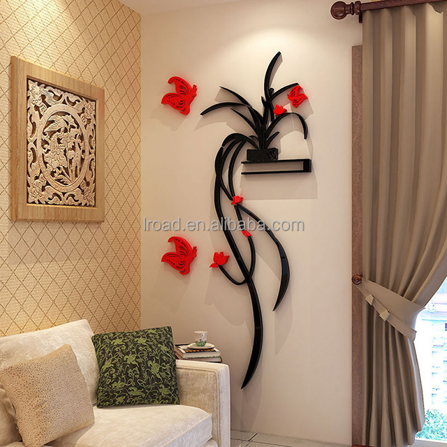 Fashion Beautiful Flowers Bedroom wall sticker for living room 3d flower wall stickers wallpaper