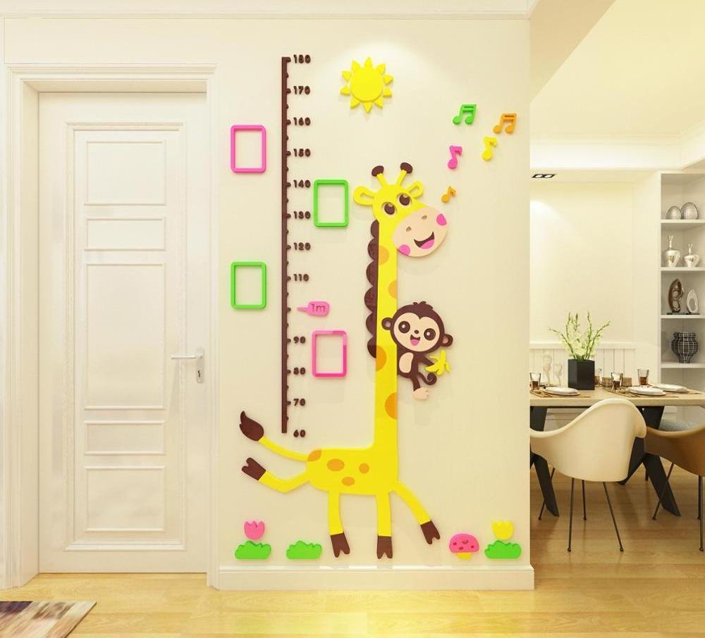 lovely 3D Wall Sticker height measuring for Baby Kids Room giraffe height measuring Wall Sticker