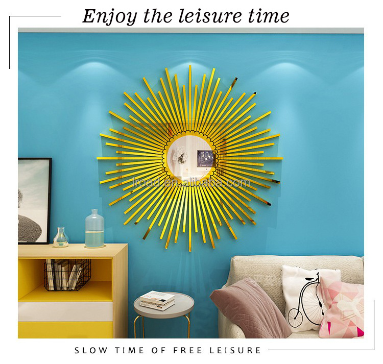 Sunglasses face gold 3D acrylic home decoration creative wall sticker living room, dining room and bedroom