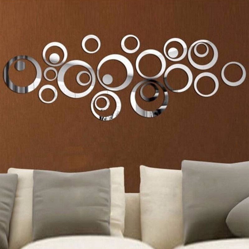 Decorative circle new acrylic ring 3D mirror Art Decal living room wall home decoration self-adhesive wall sticker