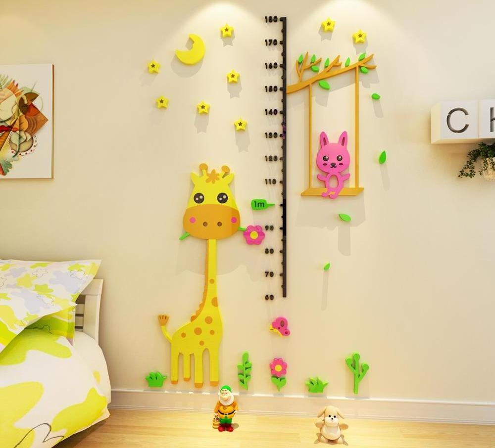 lovely 3D Wall Sticker height measuring for Baby Kids Room giraffe height measuring Wall Sticker