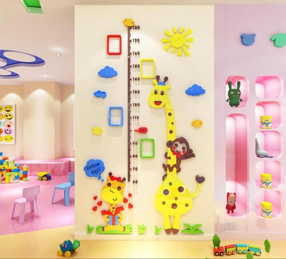 lovely 3D Wall Sticker height measuring for Baby Kids Room giraffe height measuring Wall Sticker