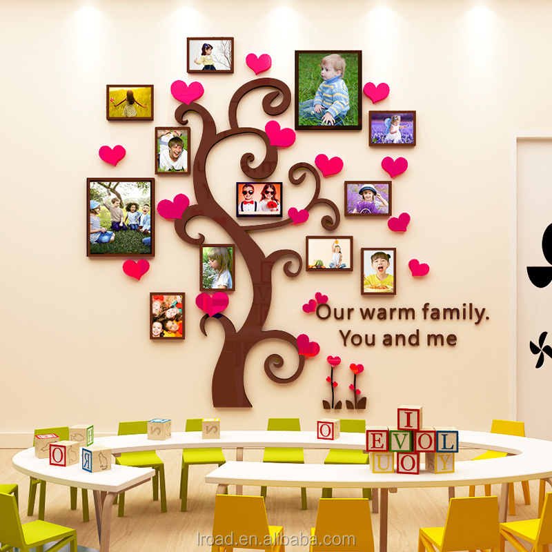 Large Family Tree Photo Frame Love Tree 3D acrylic Wall Sticker Decal