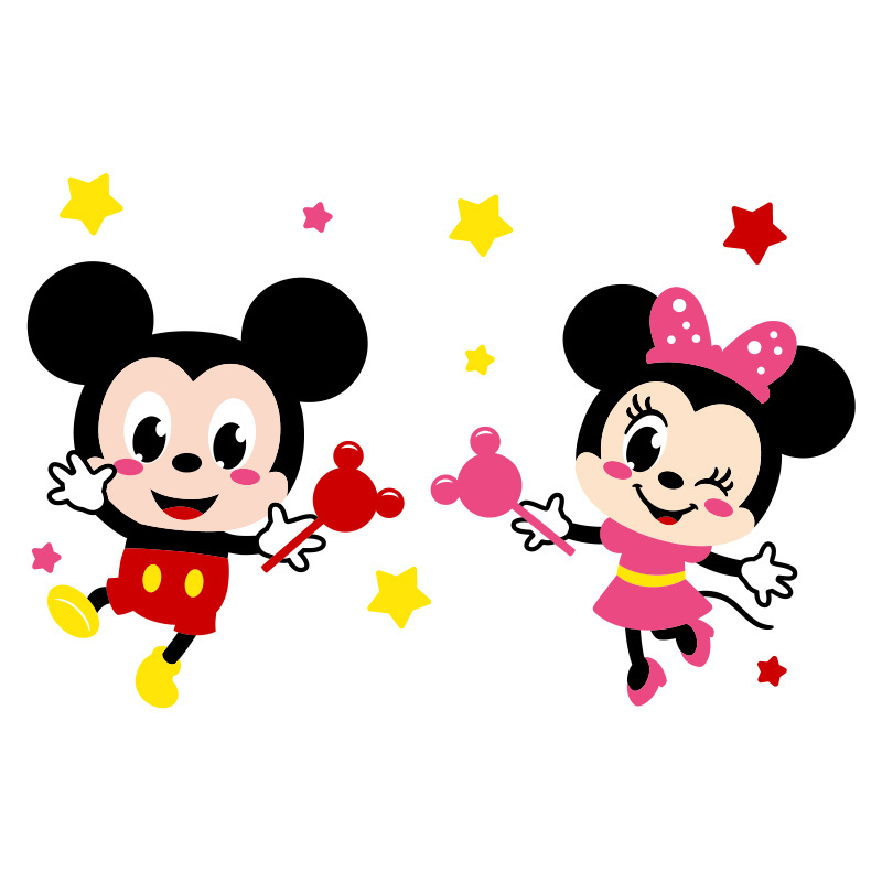 Cartoon series Cute Mickey Wall decoration Acrylic stickers for children's room decoration