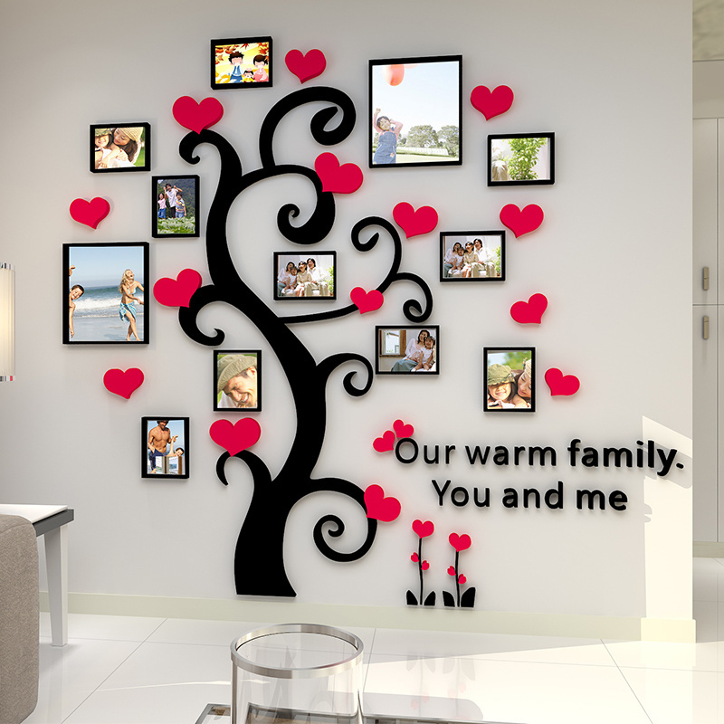 Large Family Tree Photo Frames removable Wall Decal 3d wall stickers