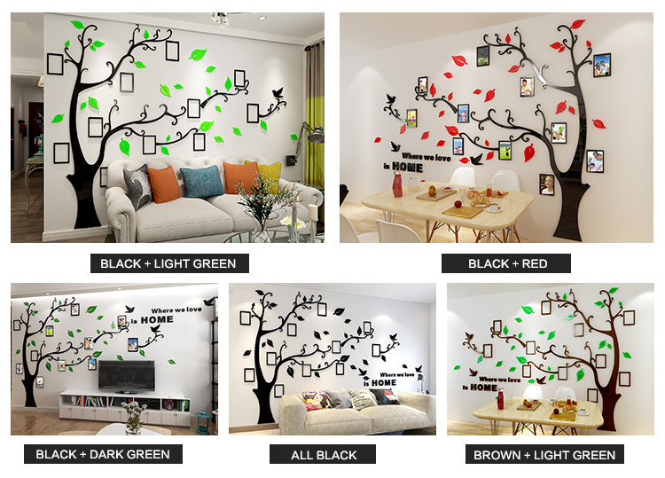 2023 Big tree photo frame Living room bedroom children's room photo Tree 3D acrylic wall stickers wall decorations for home