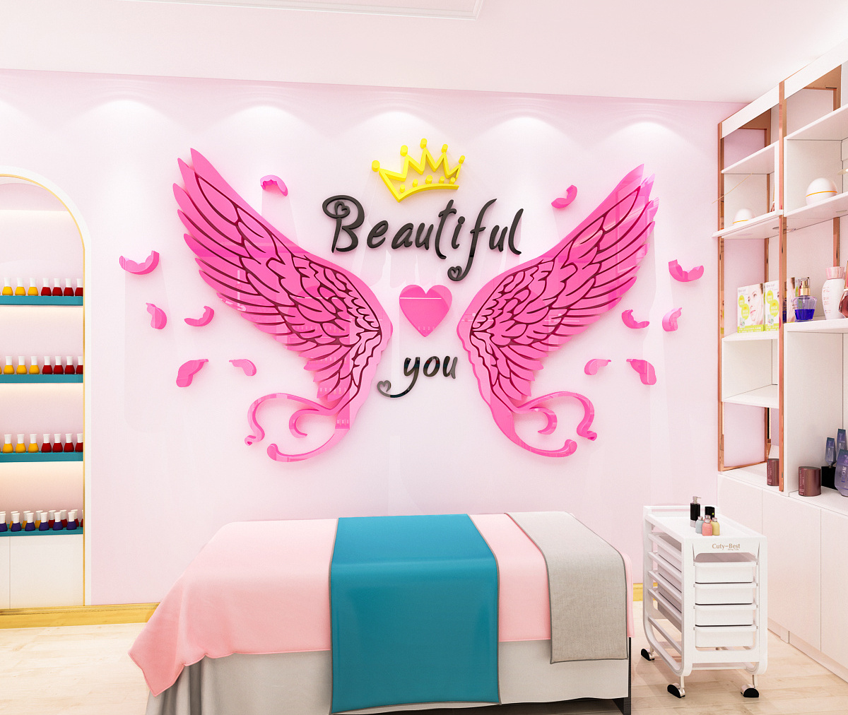 Wallpaper 3D acrylic creative decoration for bedside living room office shopping mall beauty salon background wall sticker