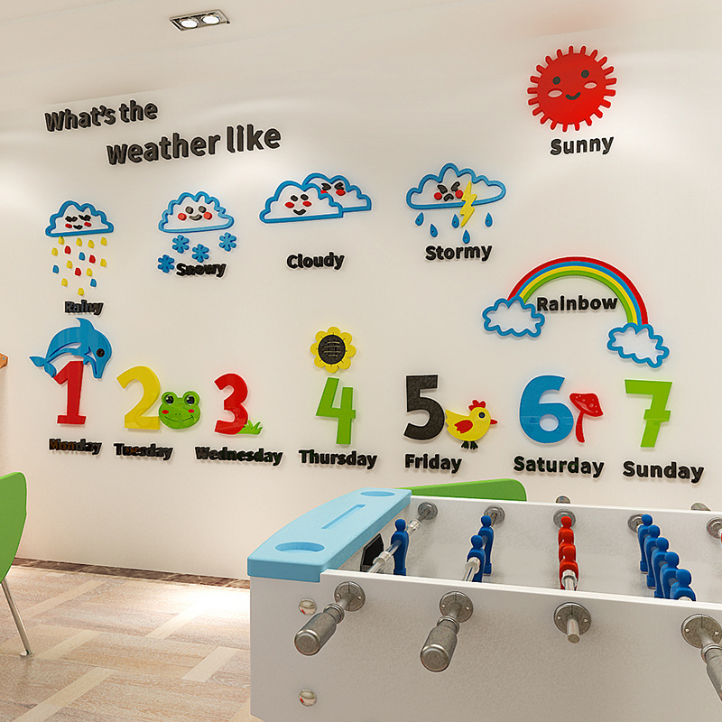 Lovely weather like kindergarten  transparent wall decal nursery decor stickers