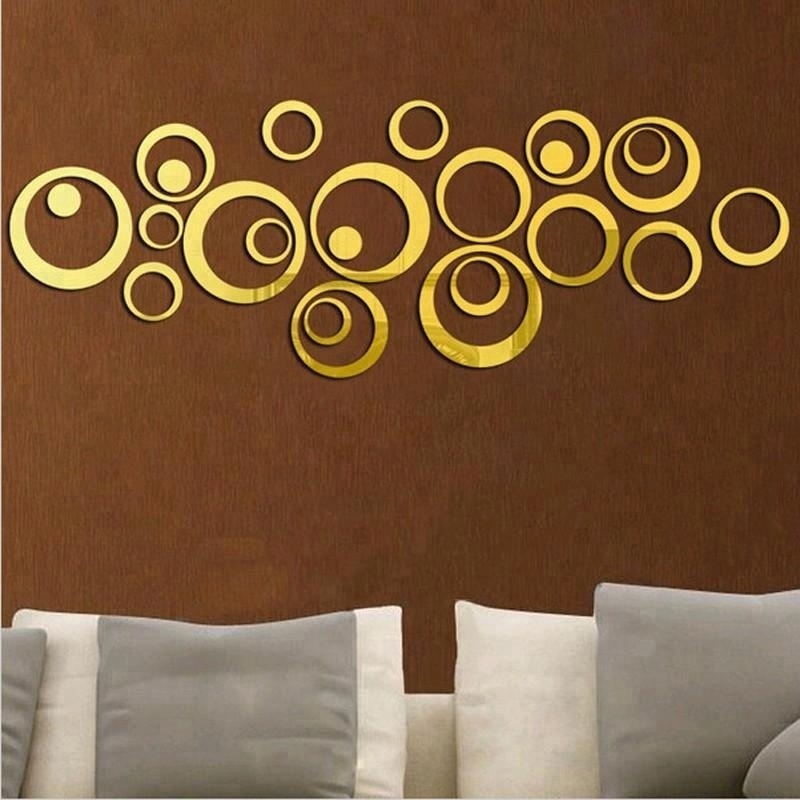 Decorative circle new acrylic ring 3D mirror Art Decal living room wall home decoration self-adhesive wall sticker