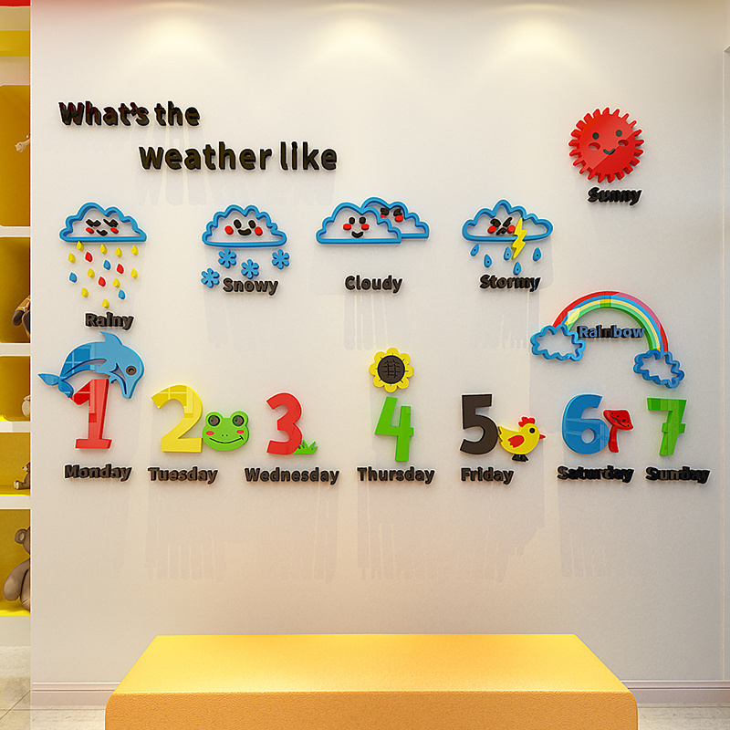 Lovely weather like kindergarten  transparent wall decal nursery decor stickers