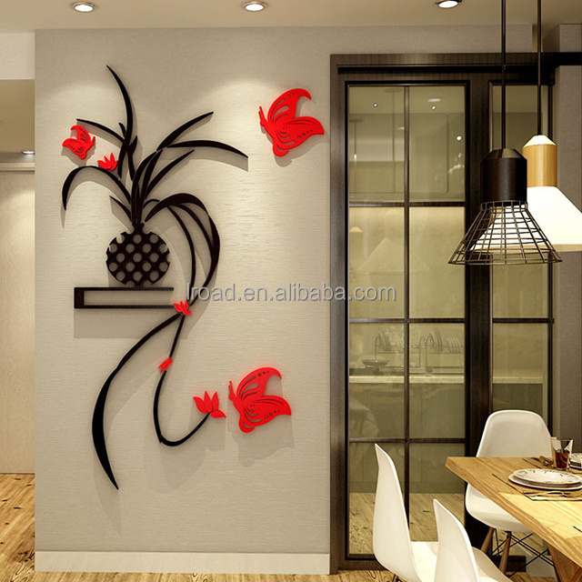 Fashion Beautiful Flowers Bedroom wall sticker for living room 3d flower wall stickers wallpaper