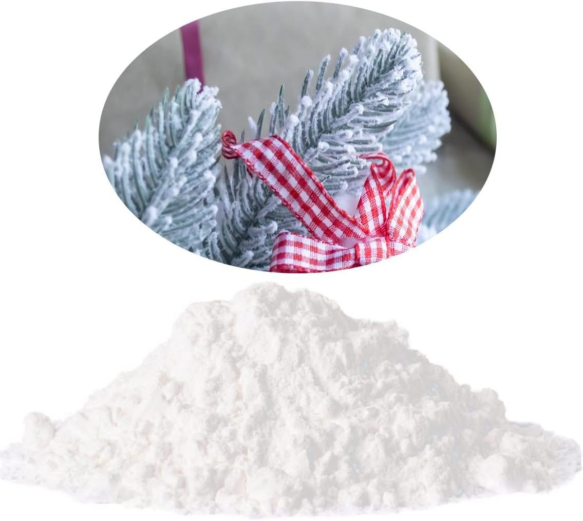 1.5 LB self adhesive snow flocking powder snow flock for Christmas tree for wreath garland handcrafts and village display