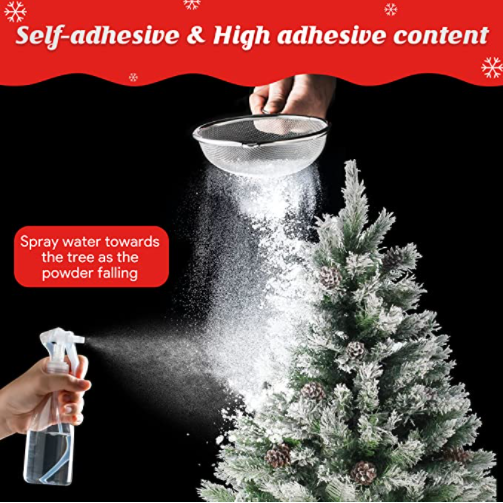 1.5 LB self adhesive snow flocking powder snow flock for Christmas tree for wreath garland handcrafts and village display