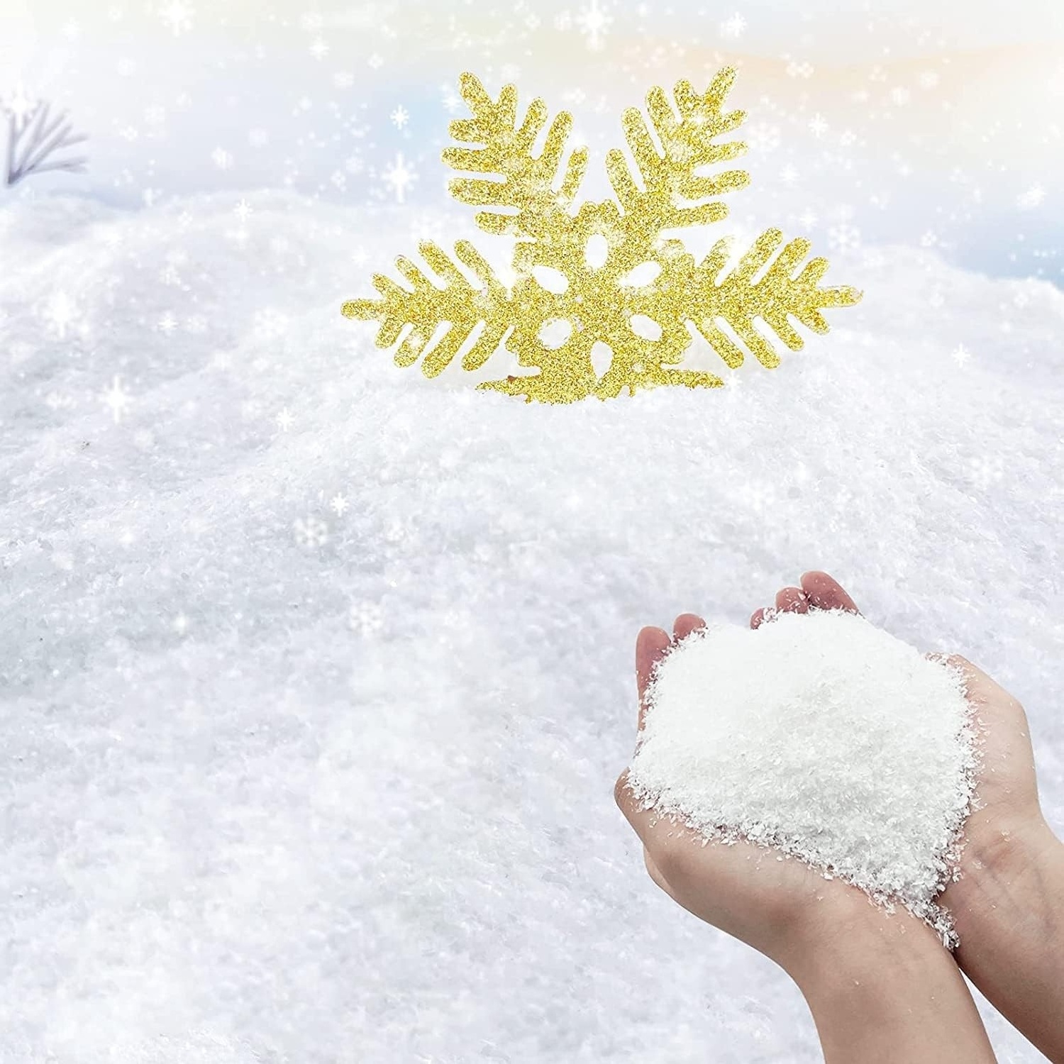 2 OZ snow flakes ultra-realistic fake snow decoration Eco-friendly Christmas village scene crafts artificial snowflake display