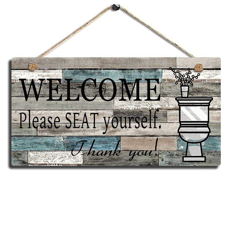 11.5 x 6 inch Please Seat Yourself Arts Printed Wood Plaque Sign Wall Hanging Art Welcome Sign