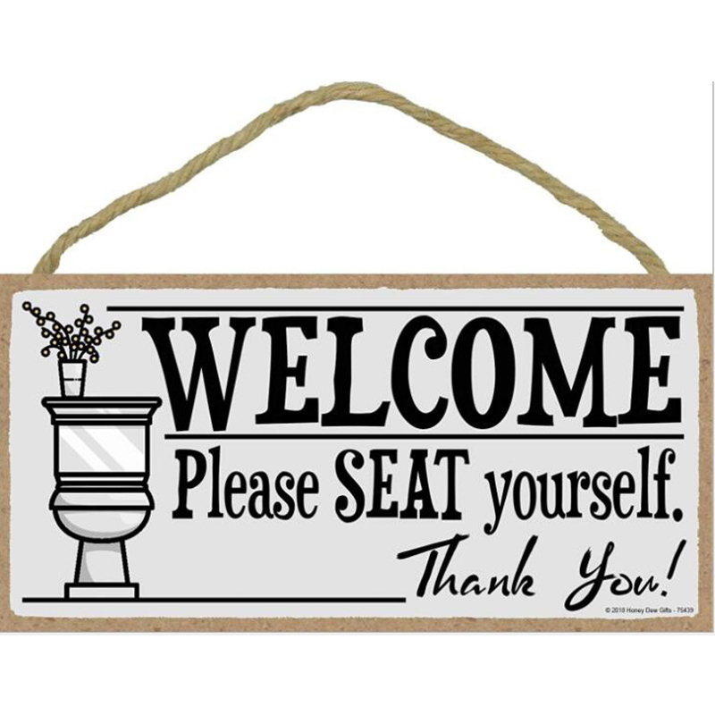 11.5 x 6 inch Please Seat Yourself Arts Printed Wood Plaque Sign Wall Hanging Art Welcome Sign