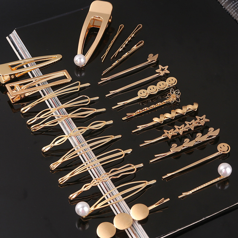 LRTOU Wholesale Custom Women Hair Accessories Hairgrip Hairpins Gold Plated Metal Hair Clip Bobby Pin For Girls