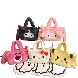 Cartoon Anime Multi Colors Sanrioes Plush Bag Kuromis Cinnamorolls Handbags Cute Hello KT Kitties Stuffed Backpack