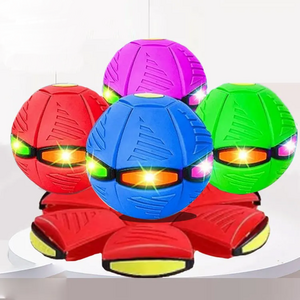 Outdoor Kids Toys Interactive Bouncing Flat Deformation Vent Throw Disc Ball Ufo Magic Flying Saucer Ball