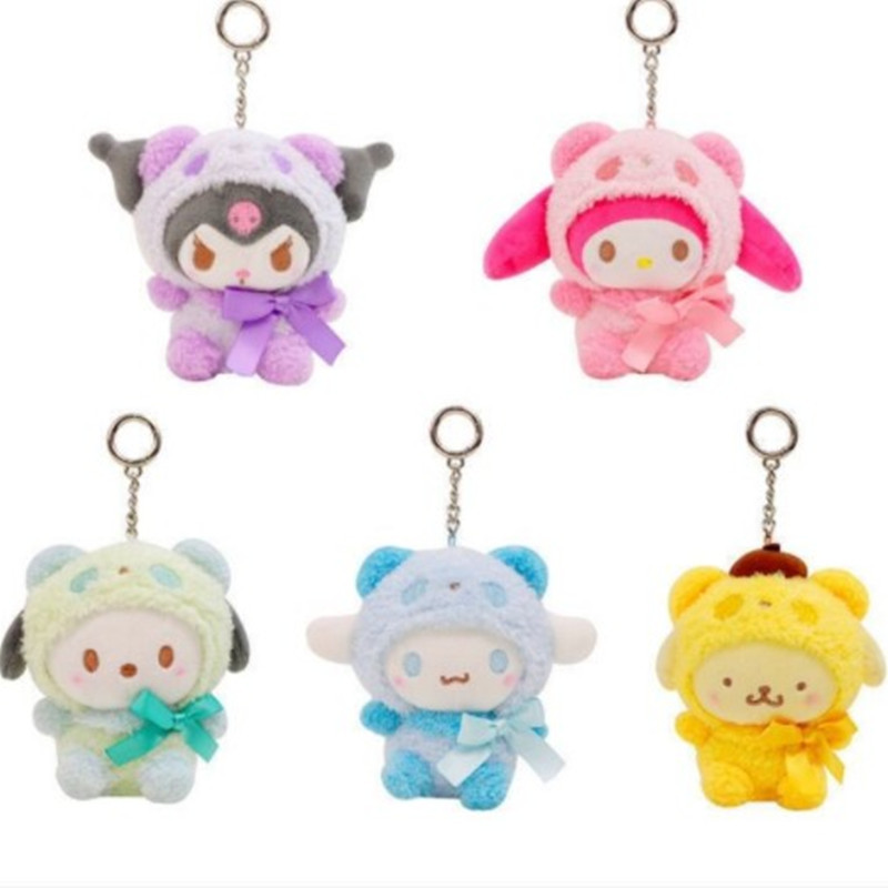 Sanrio Plush Kuromi Melody Cat PC Dog Hello KT Anime Figure Pendant Accessories Cute Stuffed Animals Plush Toys Keychain