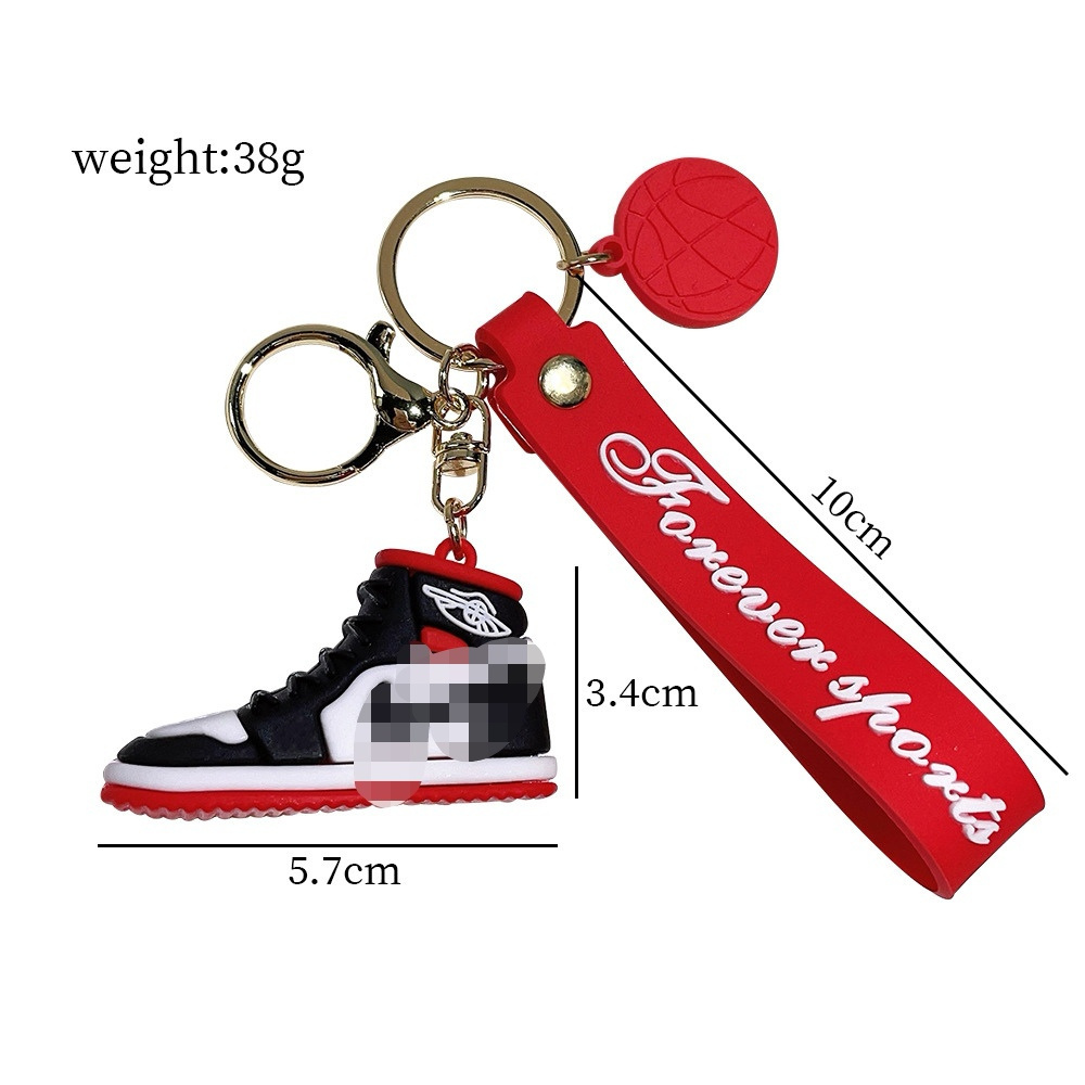 basketball Sneaker Shoe keychain Cartoon Kawaii 3D PVC Anime key chain Bag Keyring gift rubber custom silicone Keychain