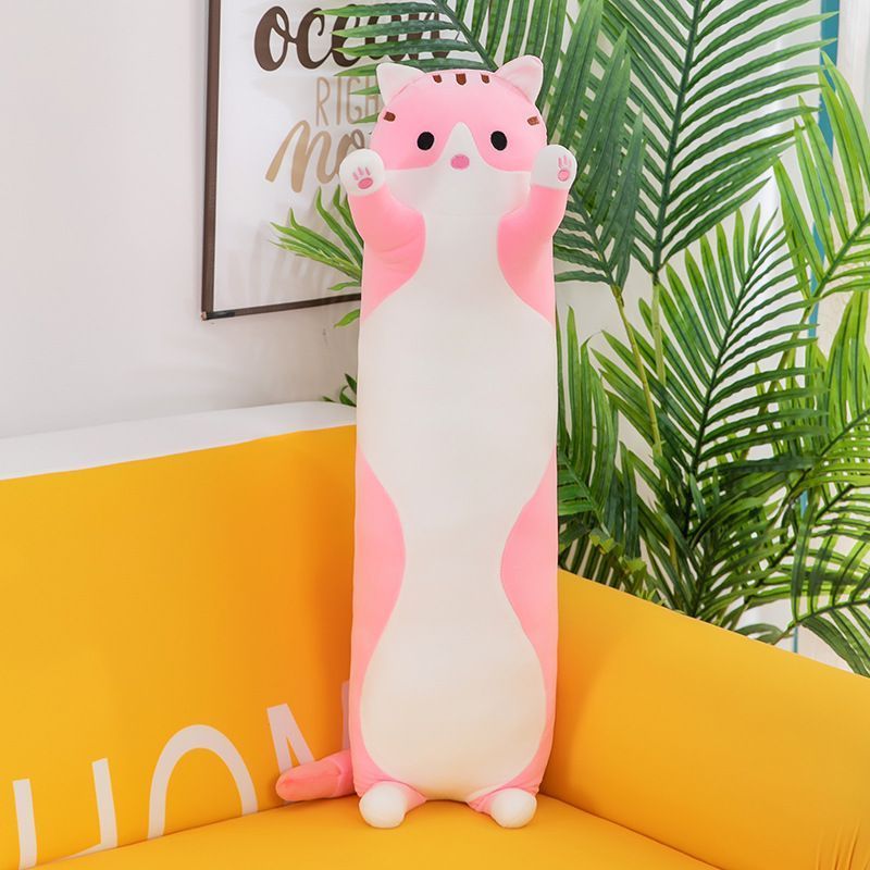 Soft Cat Big size Hugging Plush Pillow Cartoon Long Cat Kitten Legs Sleeping Companion Bolster stuffed animal Kids Plush Toy