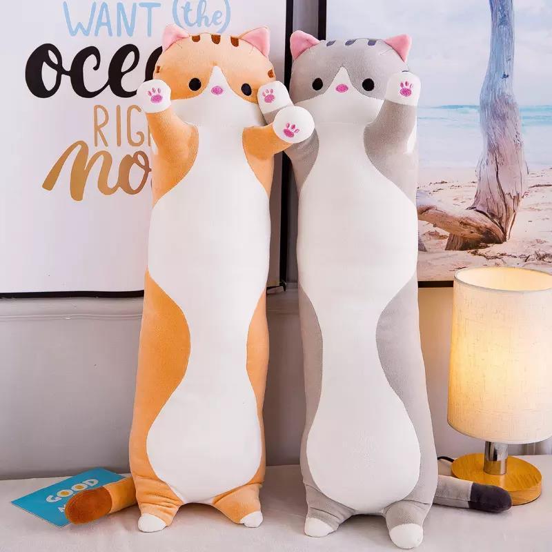 Soft Cat Big size Hugging Plush Pillow Cartoon Long Cat Kitten Legs Sleeping Companion Bolster stuffed animal Kids Plush Toy