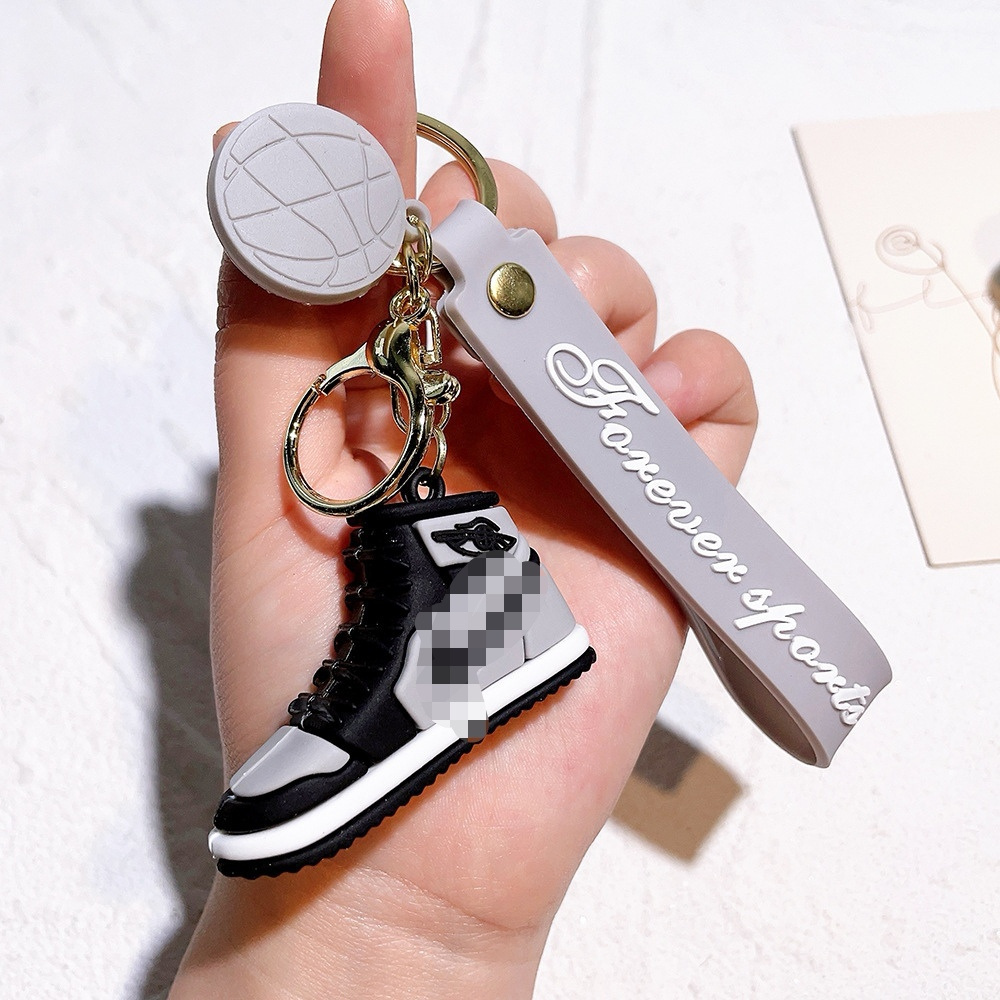 basketball Sneaker Shoe keychain Cartoon Kawaii 3D PVC Anime key chain Bag Keyring gift rubber custom silicone Keychain