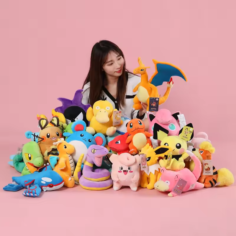 Cartoon Anime Multi Colors cute Cheap wholesale pokemoned plush toys 8 inches kawaii soft doll for claw machine kids toy