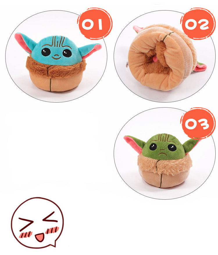 Soft Flip Yoda Puppets Doll Reversible Baby Yoda Plush Reversible Stuffed Toy For Children Gifts