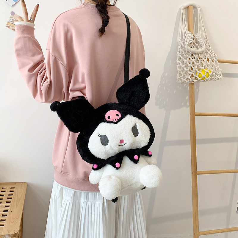 Sanrio My Melody Soft Pink Kuromi Cinnamoroll Kawaii Decorative Cute Backpack Plush Doll Toys Birthday Gifts for Girls