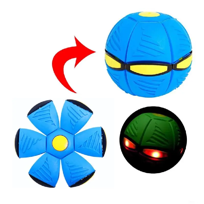 Outdoor Kids Toys Interactive Bouncing Flat Deformation Vent Throw Disc Ball Ufo Magic Flying Saucer Ball