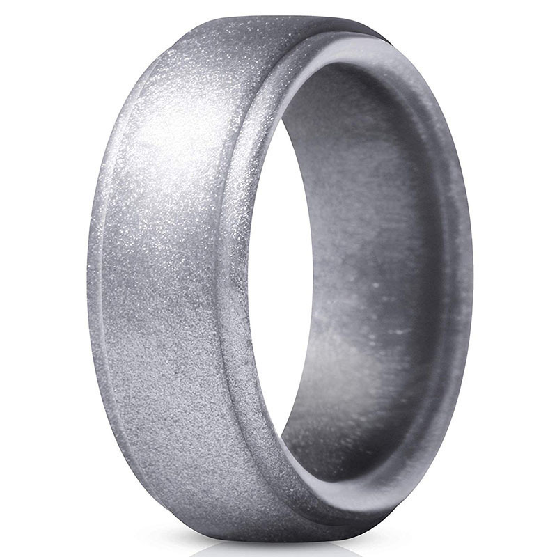 Best Seller Silicone Rubber Sealing Ring Step Edge Wedding Band Silicone Sports Rings for Men