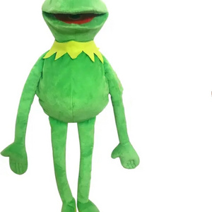 Custom Cartoon Anime frog hand doll Green Frog plush toy can be used as hand puppet belly performance props for kids toys