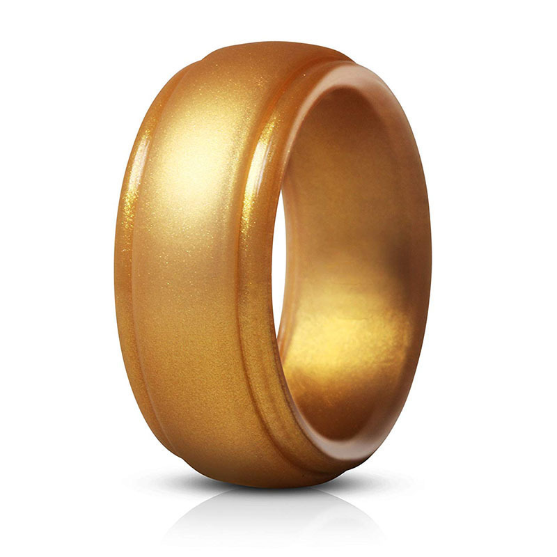 Best Seller Silicone Rubber Sealing Ring Step Edge Wedding Band Silicone Sports Rings for Men