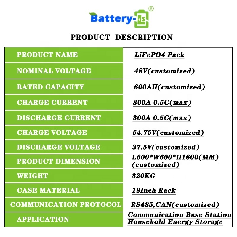 30 KWH 48V 600Ah Lithium ion Solar Storage Batteries Pack 48V LiFePO4 Lithium Iron Phosphate Cabinet Battery for Solar System