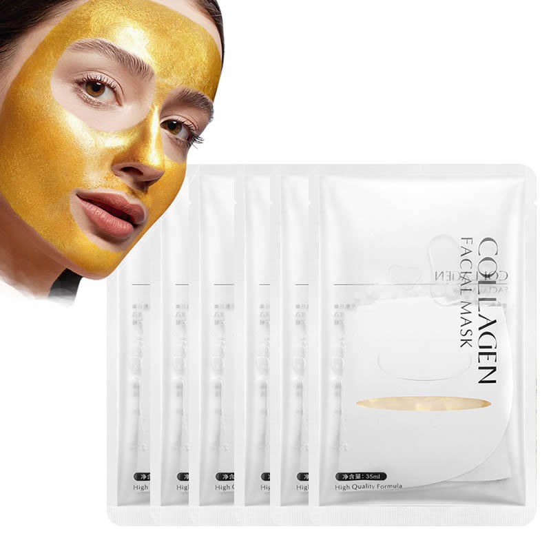 Guangzhou Cosmetic Supplier 24 Crystal Gold Collagen Face Mask Moisturizing Anti-aging Bioaqua-24 Carat Gold Essence Facial Mask