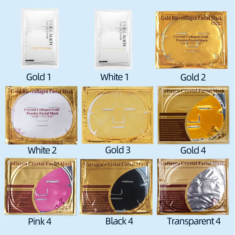 Wholesale Anti Aging Clear Gold Black Facial Mask Sheet Private Label Korea Skin Care Full Golden Face Collagen Hydrogel Mask