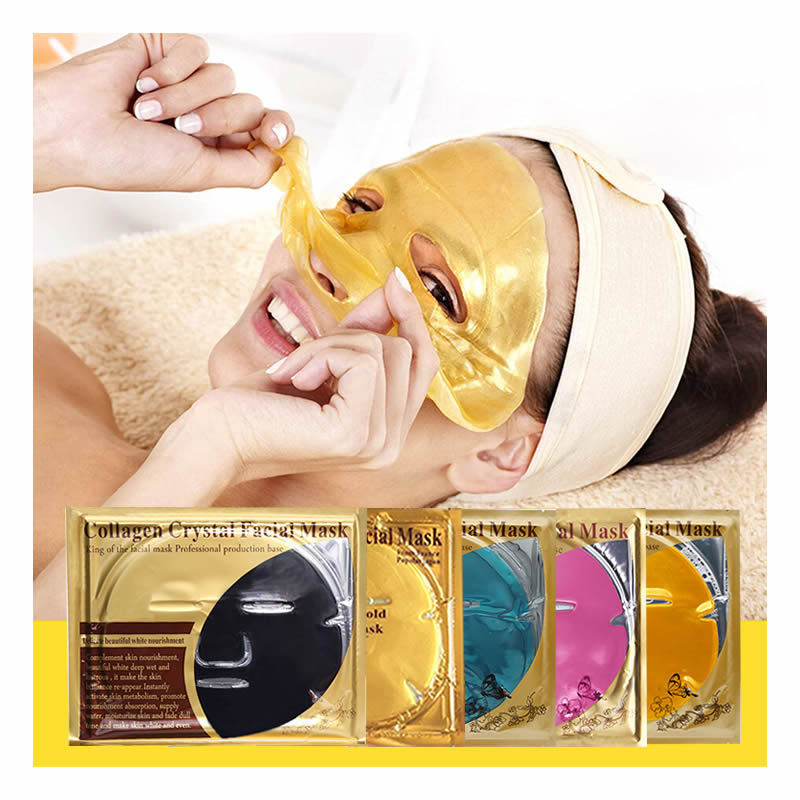 Wholesale Anti Aging Clear Gold Black Facial Mask Sheet Private Label Korea Skin Care Full Golden Face Collagen Hydrogel Mask