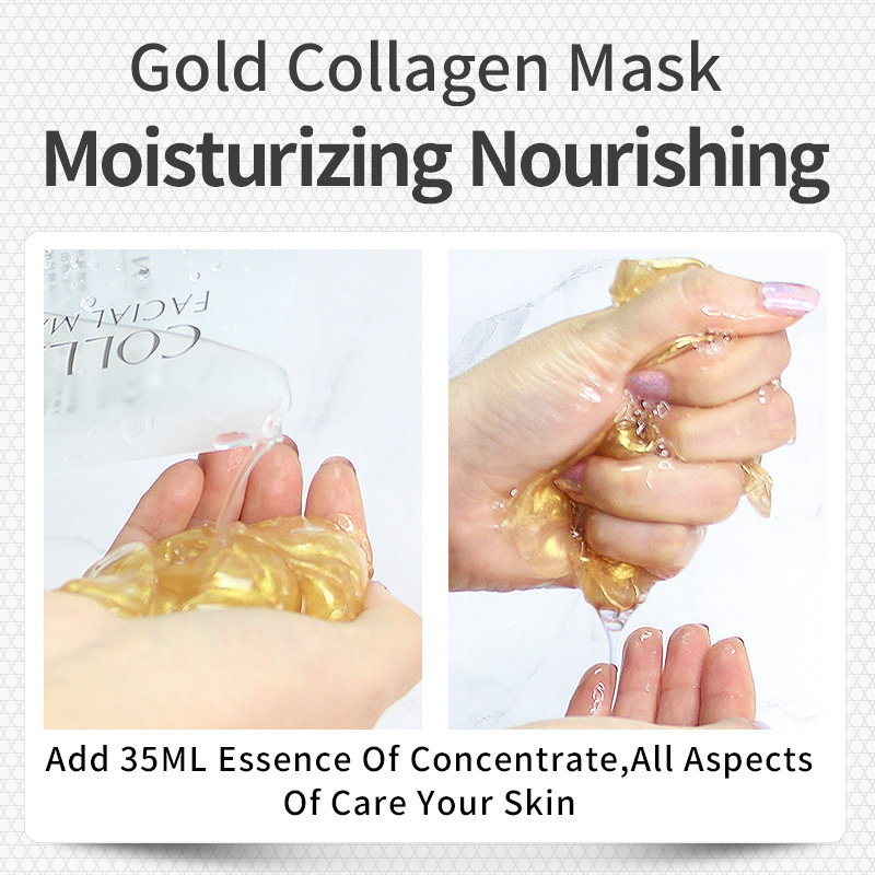 Guangzhou Cosmetic Supplier 24 Crystal Gold Collagen Face Mask Moisturizing Anti-aging Bioaqua-24 Carat Gold Essence Facial Mask