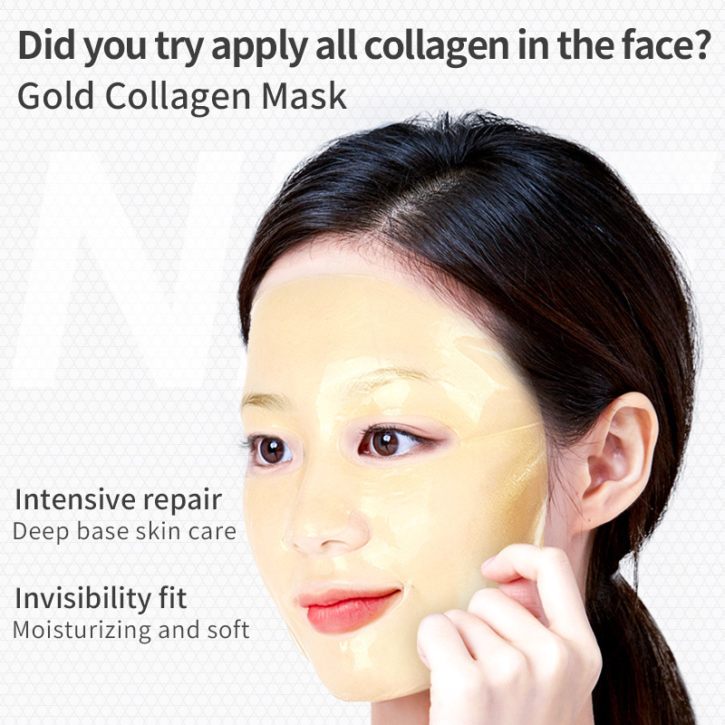 Guangzhou Cosmetic Supplier 24 Crystal Gold Collagen Face Mask Moisturizing Anti-aging Bioaqua-24 Carat Gold Essence Facial Mask