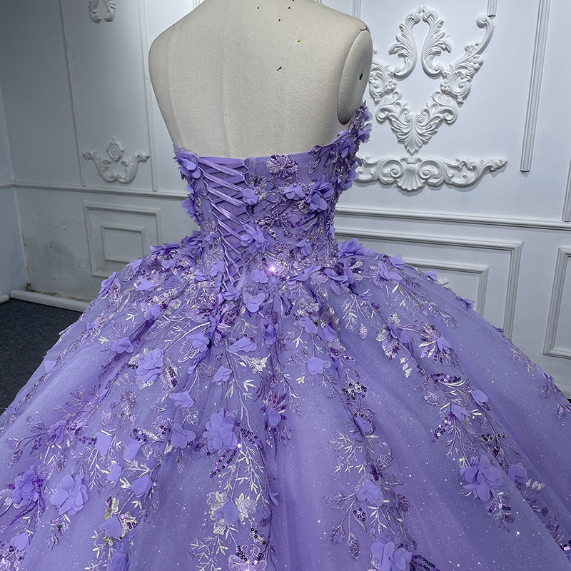 Elegant Western Fabric 15 Quinceanera Dresses In Purple Jancember 6585-1