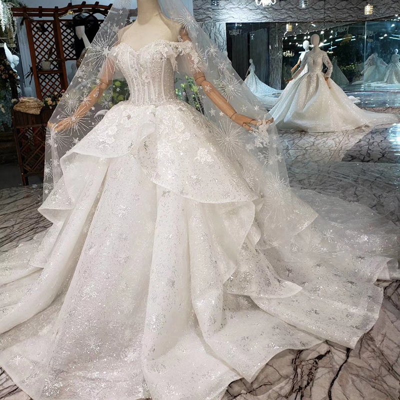 HTL312 Jancember latest design peplum ball gowns vintage women bridal veil bridal gowns wedding dress