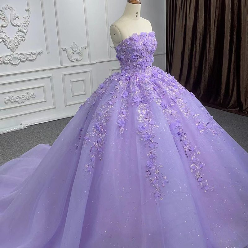 Elegant Western Fabric 15 Quinceanera Dresses In Purple Jancember 6585-1