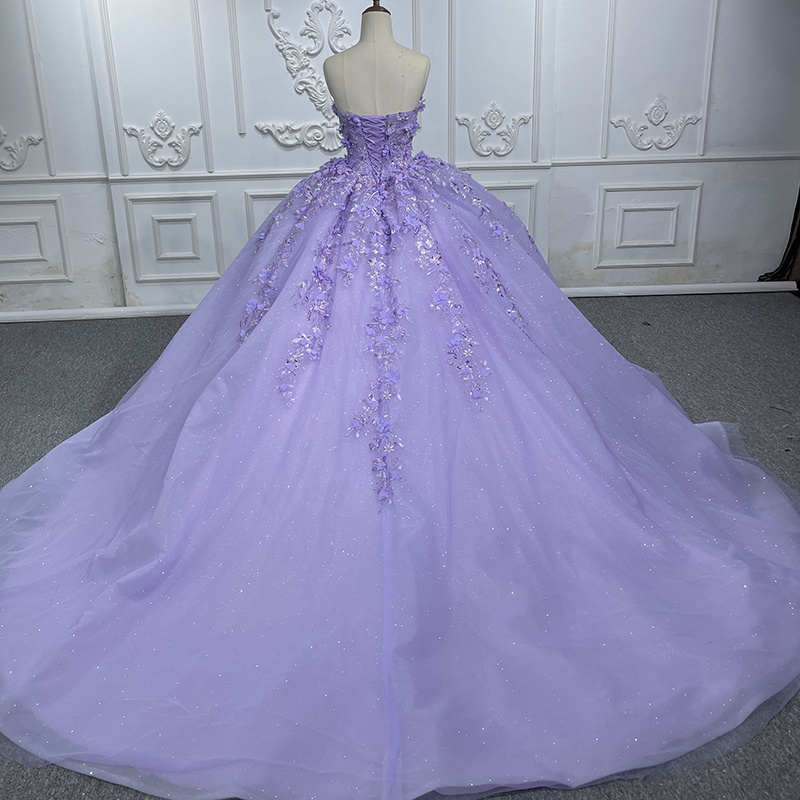 Elegant Western Fabric 15 Quinceanera Dresses In Purple Jancember 6585-1